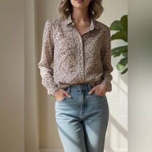 Vintage Diane Von Furstenberg DVF for Camicetta Floral Print BlouseSize 8/Fits S